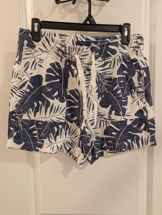 Nautica Pants - Nautica Palm Leaf Print Linen/Viscose Shorts